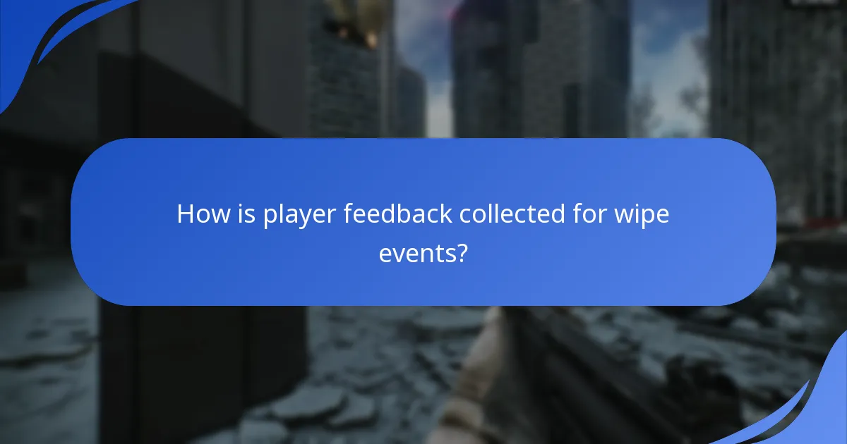 How is player feedback collected for wipe events?