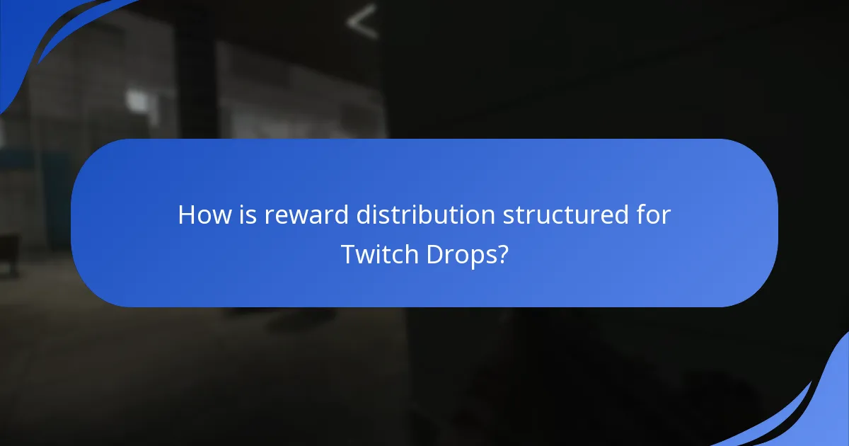 How is reward distribution structured for Twitch Drops?